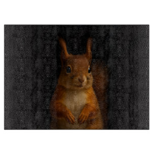 À Découper Planche en verre Black 4 Luxe Écureuil rouge