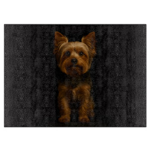 À Découper Planche en verre Black 4 Luxe Yorkshire Terrier