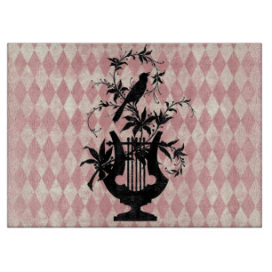 À Découper Planche vintage de découpe de harpes et d'oiseaux