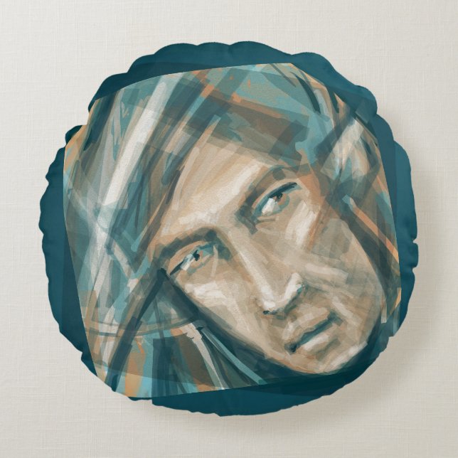 A Defiant Green Elf Rond Kussen (Voorkant)