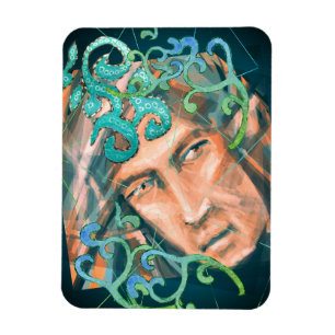 A Defiant Green Woodland Elf onder bladeren Magneet
