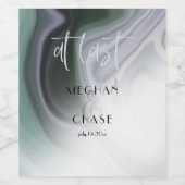 À Dernier Dusty Sage Agate Abstrait Vin Étiquette (Étiquettes simples)