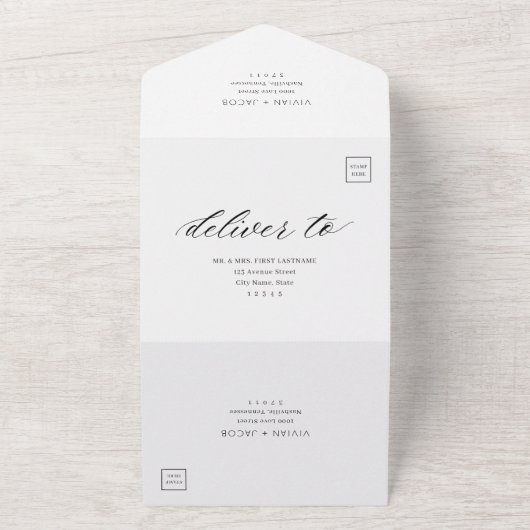 À Dernier En Un Simple Faire-part de mariage Photo (Dehors)