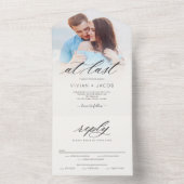 À Dernier En Un Simple Faire-part de mariage Photo (À l'intérieur)