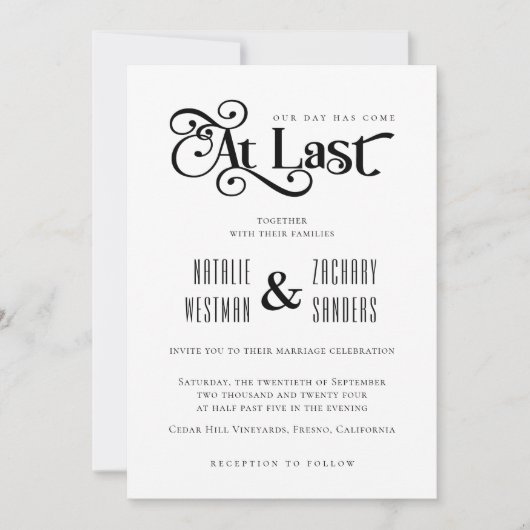 À Dernier Faire-part de mariage (Devant)