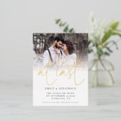 À Dernier Mariage Photo Enregistrer La Date Carte  (Debout devant)