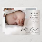 À Dernier Script 4 Photo Faire-part de naissance b (Devant / Derrière)