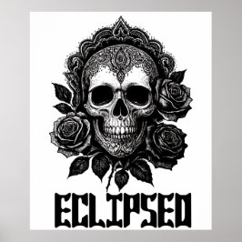 A detailed skull adorned with intricate patterns poster