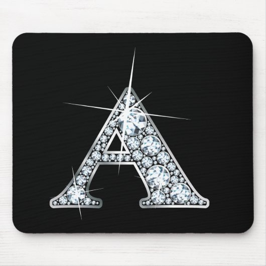 "A" Diamond Bling Mousepad Muismat (Voorkant)