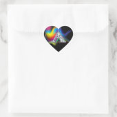 "A" Diamond Bling on Rainbow Swirl Heart Sticker (Tas)