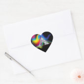 "A" Diamond Bling on Rainbow Swirl Heart Sticker (Envelop)