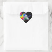 "A" Diamond Bling on Rainbow Swirl Heart Sticker (Tas)