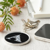 "A" Diamond Bling Print Sleutelhanger (Zijkant)