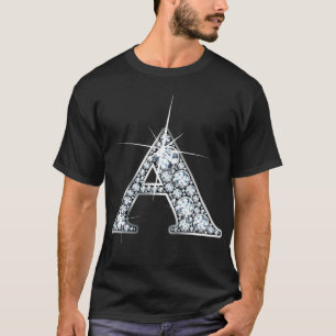 "A" Diamond Bling Print T-Shirt