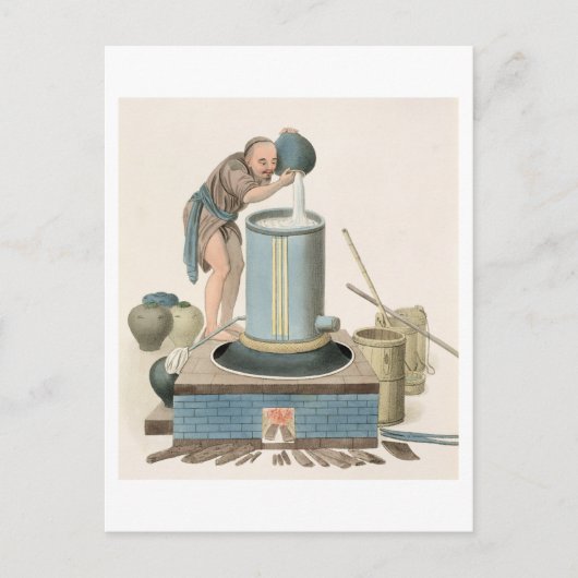 A Distiller, bord 24 uit 'The Costume of China', Briefkaart (Voorkant)