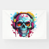 A DJ POP ART SKULL Acrylic Sign Spandoek (Horizontaal)