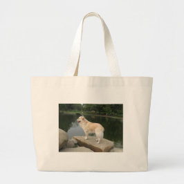 A Dog At A Pond Grote Tote Bag