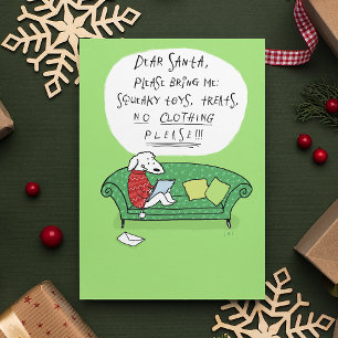 A Dog's Letter to Santa - Funny Christmas Cartoon Feestdagenkaart