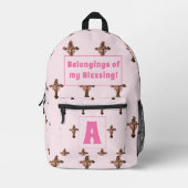 À Dos Imprimé Catholique Pink Monogramme sac de couche (Recto)