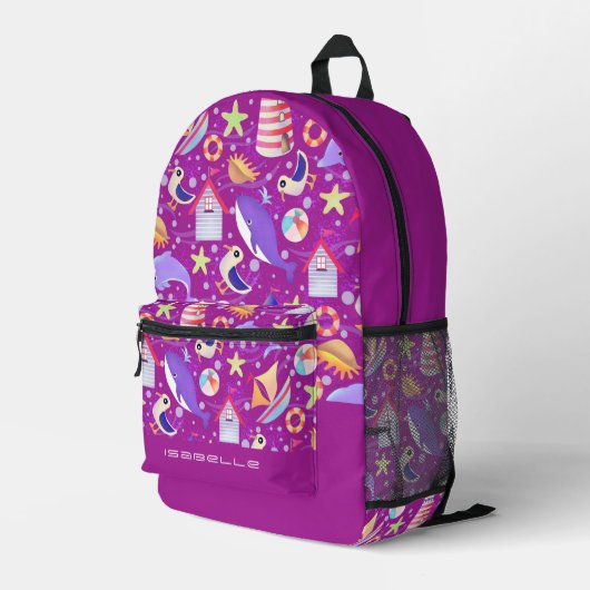 À Dos Imprimé Fun Beach Magenta Electronique Sac (Coin arrière droit)
