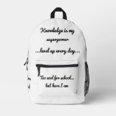 À Dos Imprimé Retour au sac de motivation scolaire (Recto)