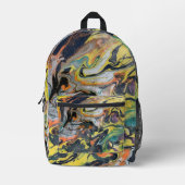 À Dos Imprimé Sac Abstrait Jaune Noir Orange Lime Argent (Recto)