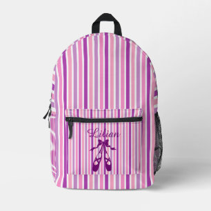 À Dos Imprimé Sac de danse personnalisé avec nom Purple Ballet