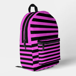 À Dos Imprimé Sac de l'école Pink and Black Stripes