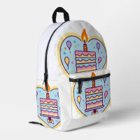 Sac d'école d'anniversaire avec gâteau