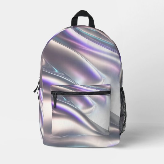 À Dos Imprimé Sac d'école métallique iridescente 3D (Recto)