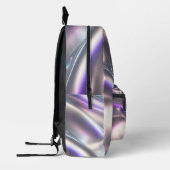À Dos Imprimé Sac d'école métallique iridescente 3D (Gauche)