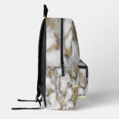 À Dos Imprimé Sac en or avec impression de monogramme et paillet (Gauche)