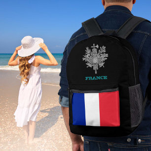 À Dos Imprimé Sac France, drapeau français, emblème /patriotes