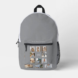 À Dos Imprimé Sac personnalisé minimaliste avec photo de famille