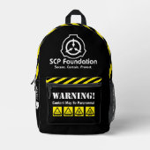 À Dos Imprimé Sac SCP. Contenir. Protéger. Cartable paranormal (Recto)
