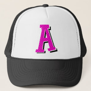 "A" Dotty Monogramed Trucker Hat Pet
