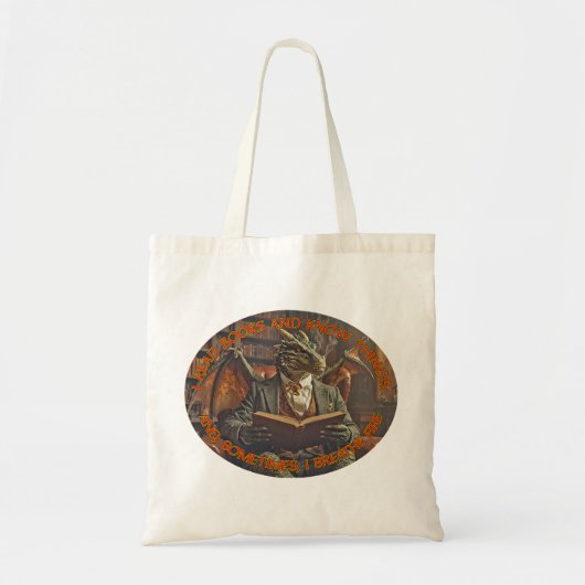 A dragon reading for learning and enjoyment. tote bag (Voorkant)