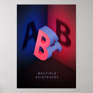 A en B 3d-illusie-effect Poster