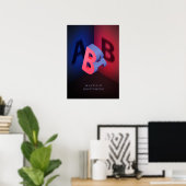 A en B 3d-illusie-effect Poster (Thuiskantoor)