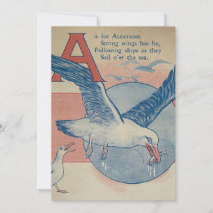 A est pour Albatross - Carte de remerciements plat
