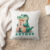 A est pour Alligator - Coussin personnalisé de nom (Couverture)