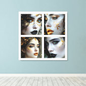 A Face In Time Canvas Afdruk (Insitu (Houten vloer))