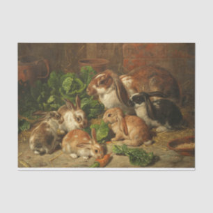 A Family of Rabbit by Alfred Richardson Barber Tissuepapier
