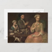 A Family of Three at Tea, c.1727 Briefkaart (Voorkant / Achterkant)