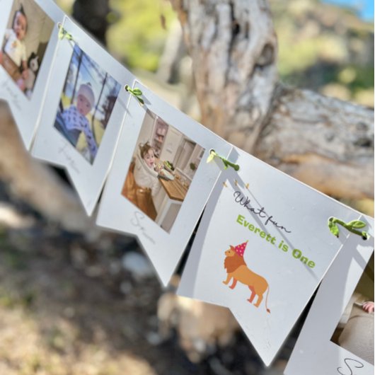 À Fanions 1er anniversaire 12 mois Photo Bunting bannière