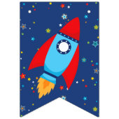 À Fanions 4 3 2 1 Feu De Bannière De L'Espace (Texte Bleu) (Premier drapeau)