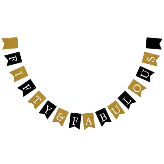 À Fanions 50 et Fabulous Gold Foil bannière d'anniversaire (Tout)