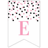 À Fanions Accueil Bienvenue Bannière rose Noir Confetti (Troisième drapeau)