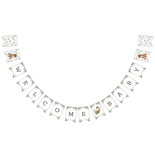 À Fanions Baby shower Pit Bull Greenery Bannière de bunching (Tout)