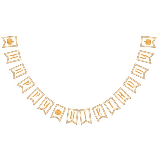 À Fanions Bannière Citrouille d'anniversaire joyeuse - Orang (Tout)